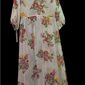 Zara long sleeve chiffon colorful dress size S, Beautiful for summer and spring